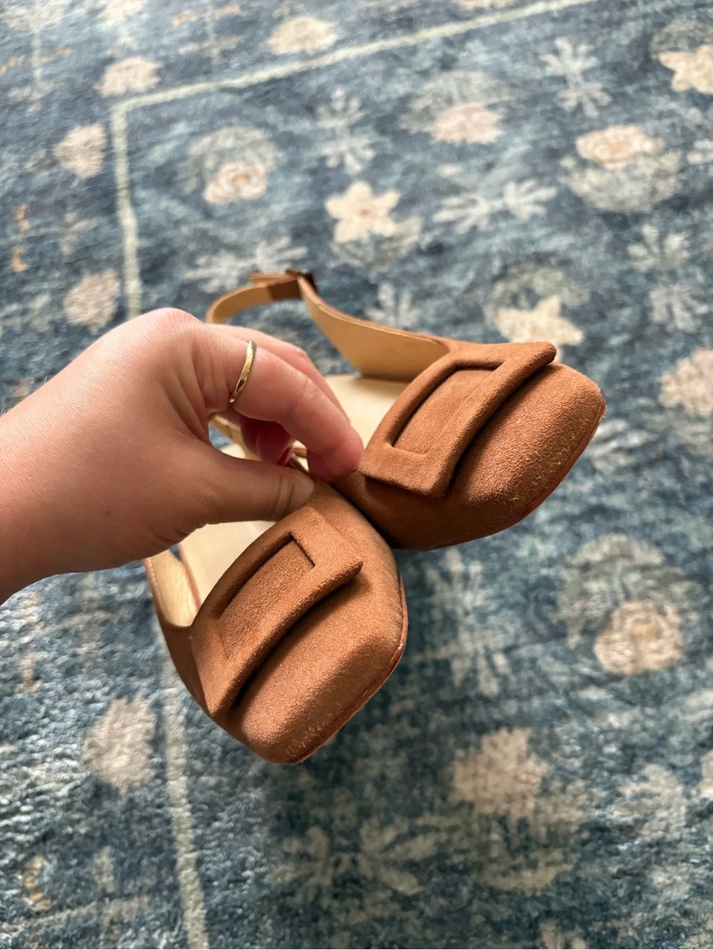 J. McLaughlin Frenchette Suede Slingback Block Heel Pumps Size 6.5